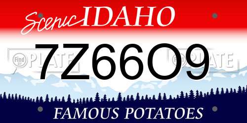 7Z66O9 Idaho License Plate