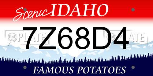 7Z68D4 Idaho License Plate