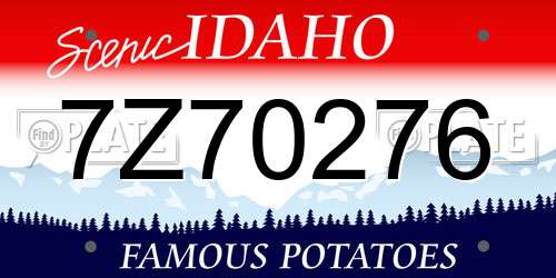 7Z70276 Idaho License Plate