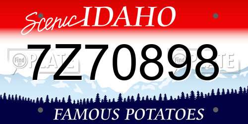 7Z70898 Idaho License Plate