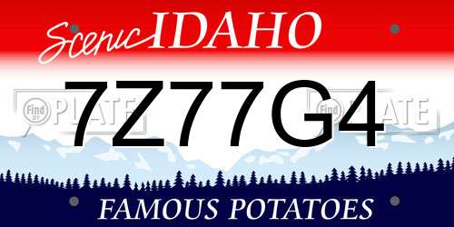 7Z77G4 Idaho License Plate