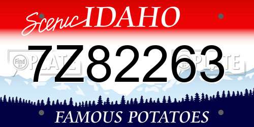 7Z82263 Idaho License Plate
