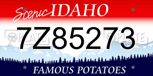 7Z85273 Idaho License Plate