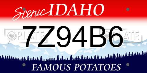 7Z94B6 Idaho License Plate