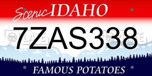 7ZAS338 Idaho License Plate