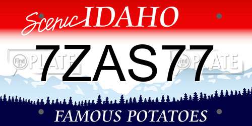 7ZAS77 Idaho License Plate