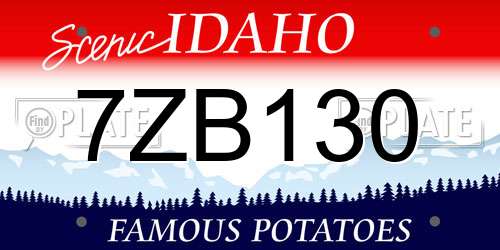 7ZB130 Idaho License Plate