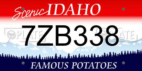 7ZB338 Idaho License Plate