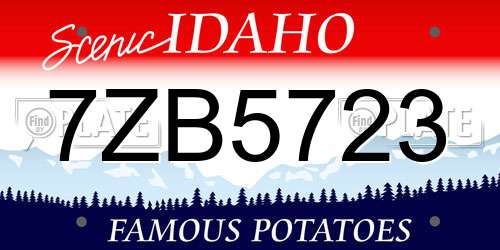 7ZB5723 Idaho License Plate