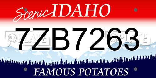 7ZB7263 Idaho License Plate