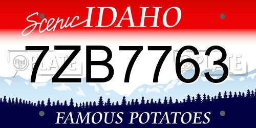 7ZB7763 Idaho License Plate