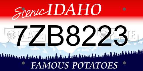7ZB8223 Idaho License Plate