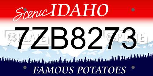 7ZB8273 Idaho License Plate