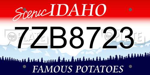 7ZB8723 Idaho License Plate