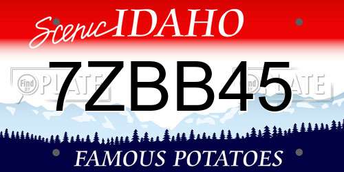 7ZBB45 Idaho License Plate