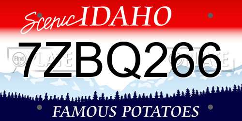 7ZBQ266 Idaho License Plate