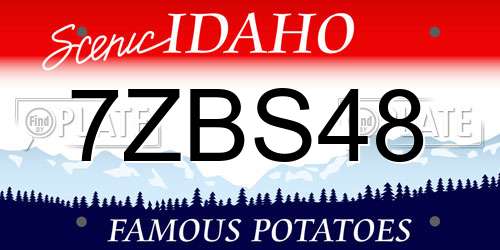 7ZBS48 Idaho License Plate