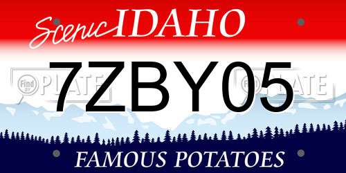 7ZBY05 Idaho License Plate