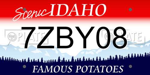 7ZBY08 Idaho License Plate
