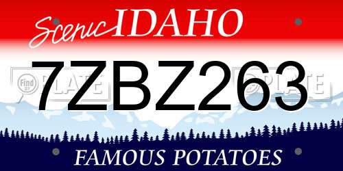 7ZBZ263 Idaho License Plate