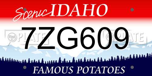 7ZG609 Idaho License Plate
