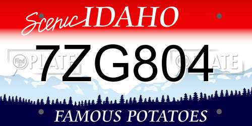 7ZG804 Idaho License Plate
