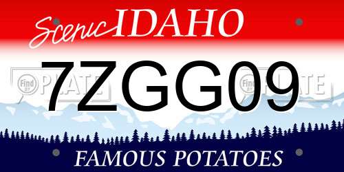7ZGG09 Idaho License Plate