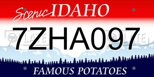 7ZHA097 Idaho License Plate