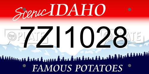 7ZI1028 Idaho License Plate
