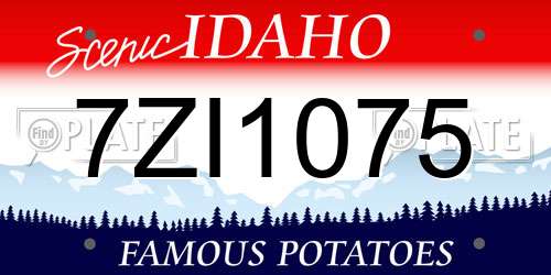 7ZI1075 Idaho License Plate