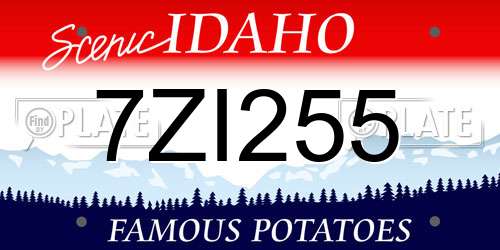 7ZI255 Idaho License Plate