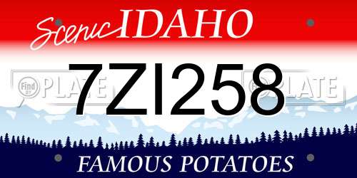7ZI258 Idaho License Plate