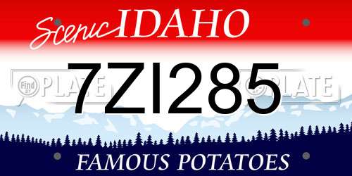 7ZI285 Idaho License Plate