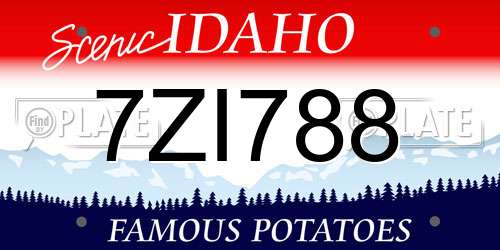 7ZI788 Idaho License Plate