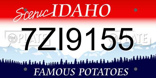 7ZI9155 Idaho License Plate