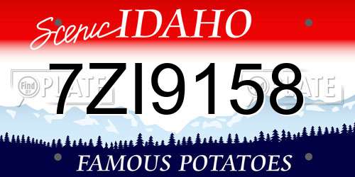 7ZI9158 Idaho License Plate