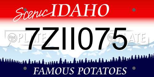 7ZII075 Idaho License Plate