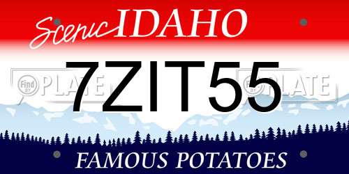7ZIT55 Idaho License Plate