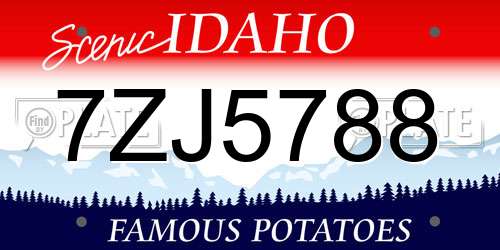7ZJ5788 Idaho License Plate