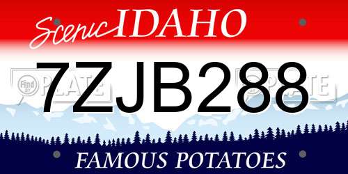 7ZJB288 Idaho License Plate