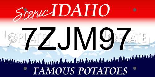 7ZJM97 Idaho License Plate
