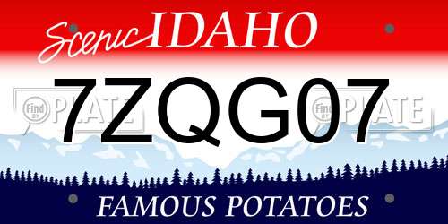 7ZQG07 Idaho License Plate