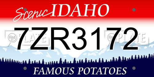 7ZR3172 Idaho License Plate