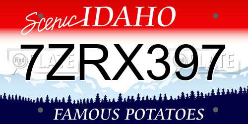 7ZRX397 Idaho License Plate