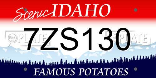 7ZS130 Idaho License Plate