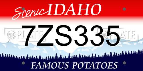 7ZS335 Idaho License Plate