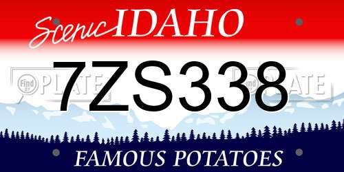 7ZS338 Idaho License Plate