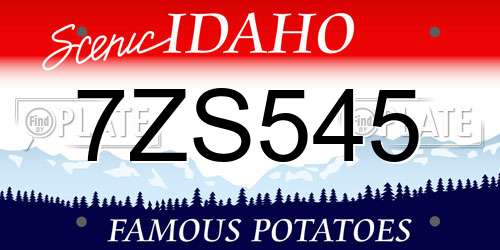 7ZS545 Idaho License Plate