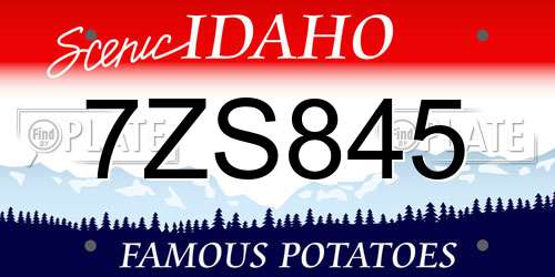 7ZS845 Idaho License Plate