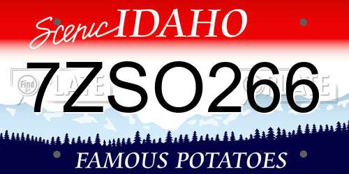7ZSO266 Idaho License Plate
